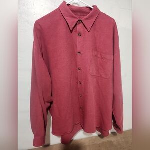Original Island Sport XXL Mens Button up shirt. Red‎ / Coral tone.
